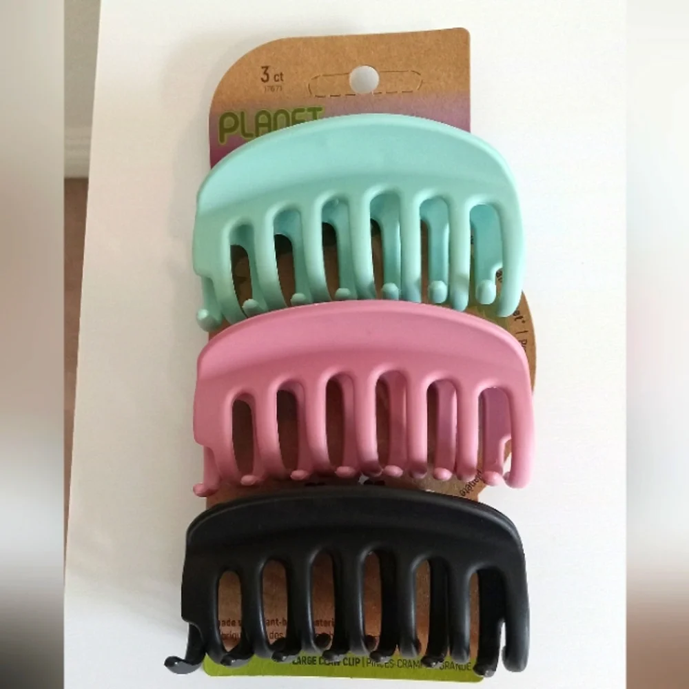Kids Hair Clip Set - Mint, Pink, Black - Picture 1 of 1